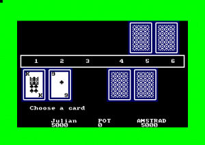Three card brag (Amstrad Disk 50)