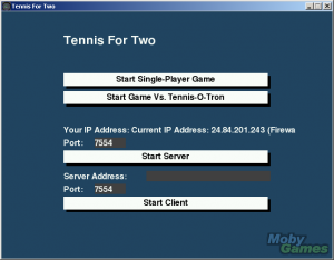 Tennis for Two Simulator